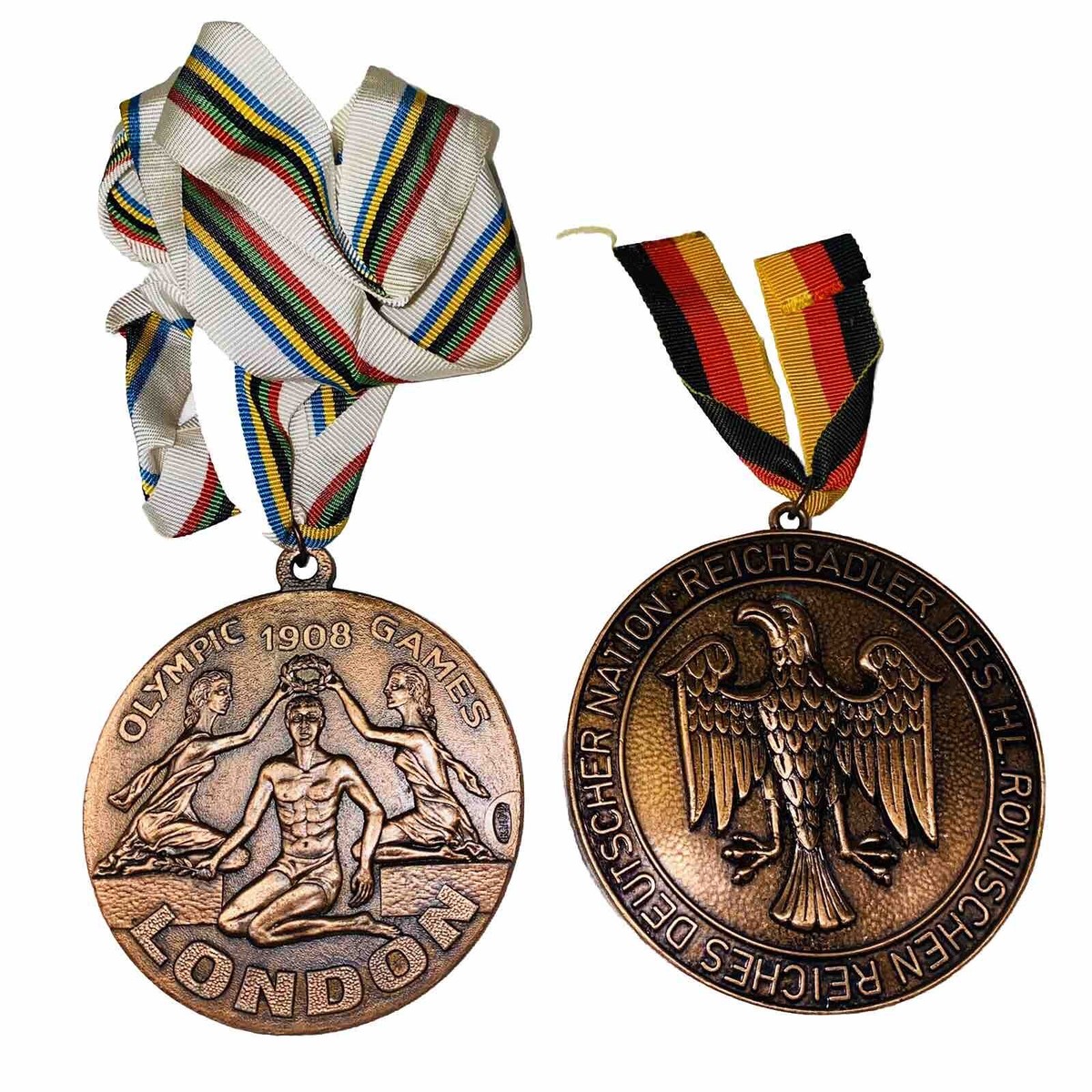 1980 German Volksmarch Medals Olympic 1908 LONDON Reichsadler