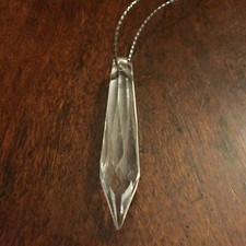 Acrylic Crystal Glass Icicle Ornament Set of 3 Clear Faceted Christmas Raindrop