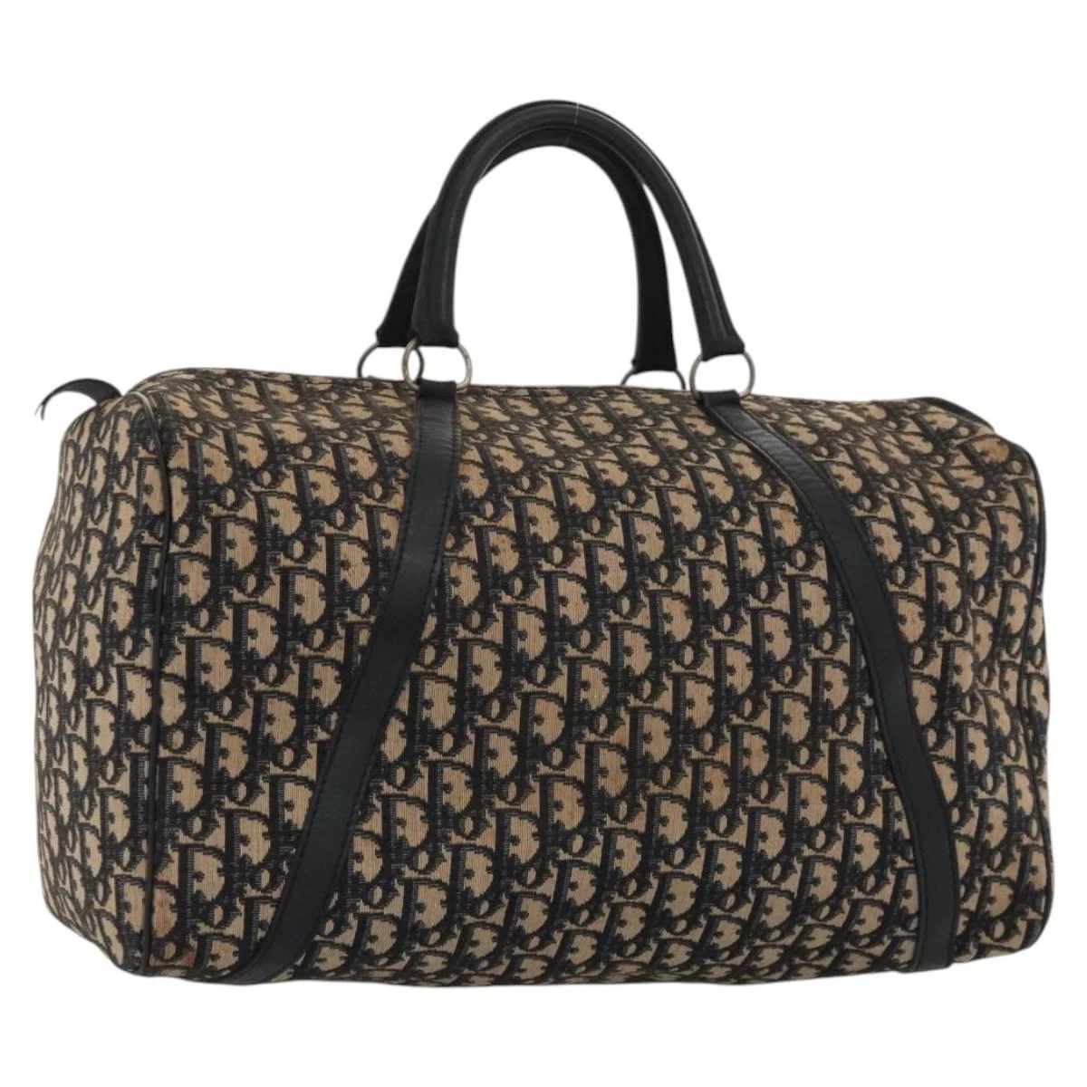 Sac Christian Dior Trotter toile Boston bleu marine authentique BD1511