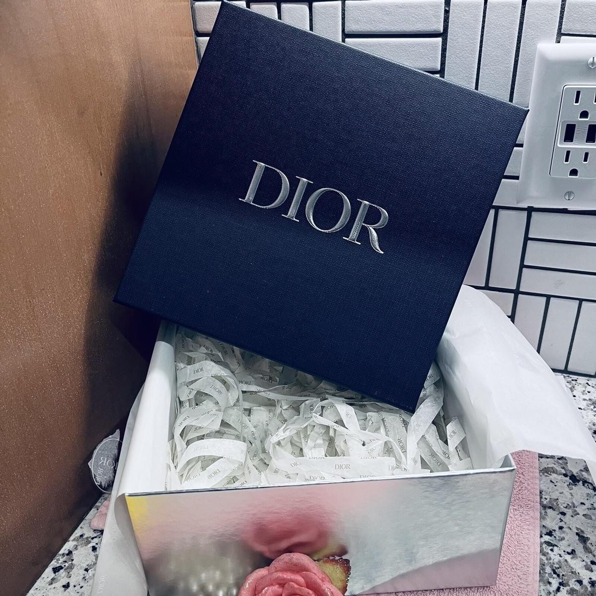 Dior Navy Medium Gift Box 8.25” X 8.25” X 4” | eBay
