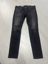AG Adriano Goldschmied The Legging Ankle Super Skinny Sz 28R Black Jean Womens