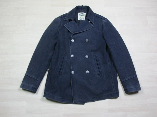Camplin Vintage Wool Pea Coat Navy Blue Outdoor Supply Size (54) Men's Jacket - product listing photo