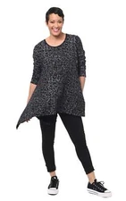 Tulip Clothing Merritt Womens Tunic in Black Squiggle