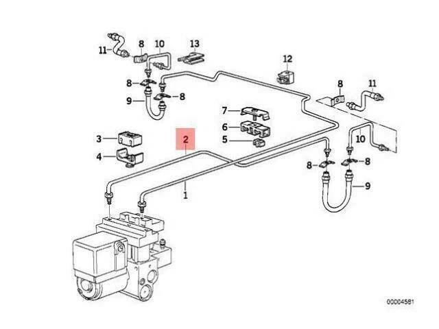 OEM BMW E34 E36 COMPACT ESTATE REAR ABS/ASC+T BRAKE PIPE  