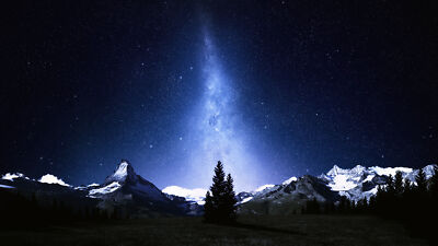 Anime night stars landscape milky way sky starry swiss Play Gaming Mat Desk