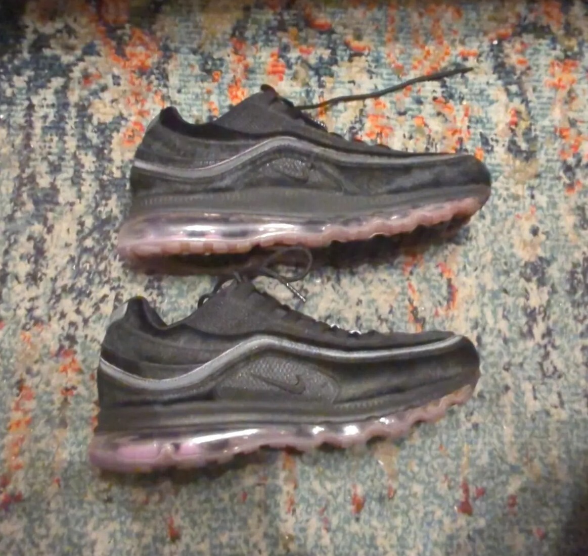 2010 Nike Air Max 24 7 uomo nero viola pony capelli ATTACK PACK US 10 5