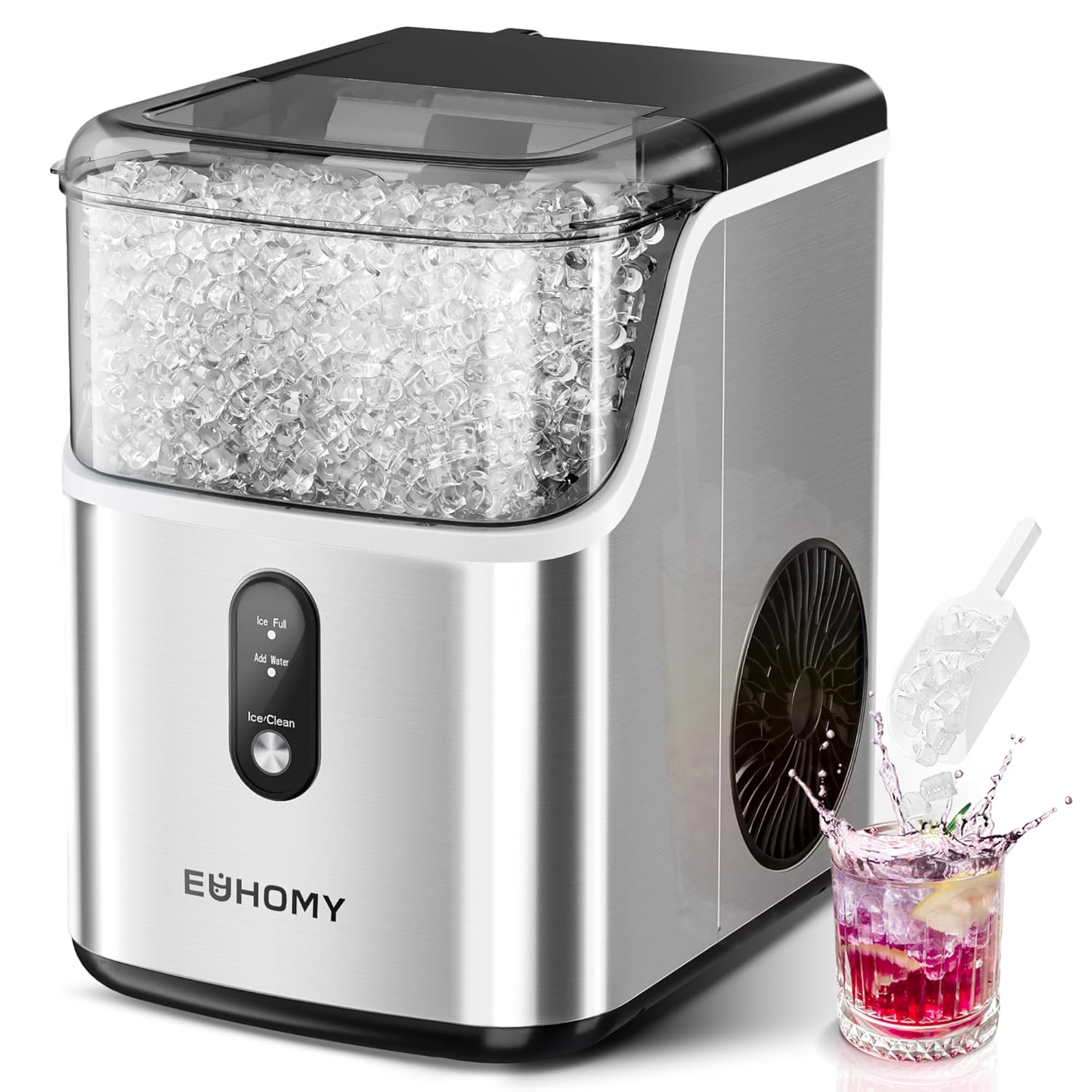 Nugget Ice Makers Countertop, Pebble Ice Maker Machine with 35Lbs/24H Soft Ice,