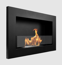 Bio fireplace 650x400 Slim Black with glass