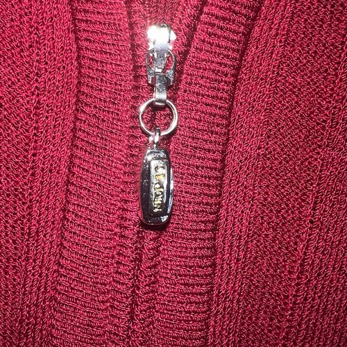 St John Collection Full Zip Cardigan Sweater-Burgundy Red-Size 6 - Picture 7 of 11