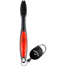 Callaway Golf Club Brush Red Black Multi-Purpose Cleaner with Carabiner Clip