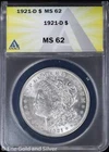 1921-D $1 Morgan Silver Dollar ANACS MS 62 | Uncirculated UNC
