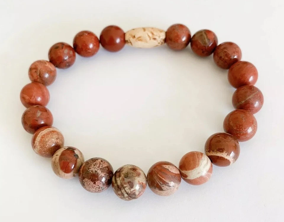 Pulsera de cuentas de jaspe rojo Foto 2 de 2