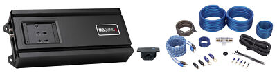 MB QUART RA1-750.1 750 Watt 1-Ohm Car Audio Mono Amplifier+Bass Remote+Amp Kit
