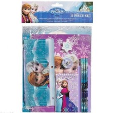 Disney Frozen Elsa Anna 11 Piece Stationery Set Notebook Ruler Pencil Eraser