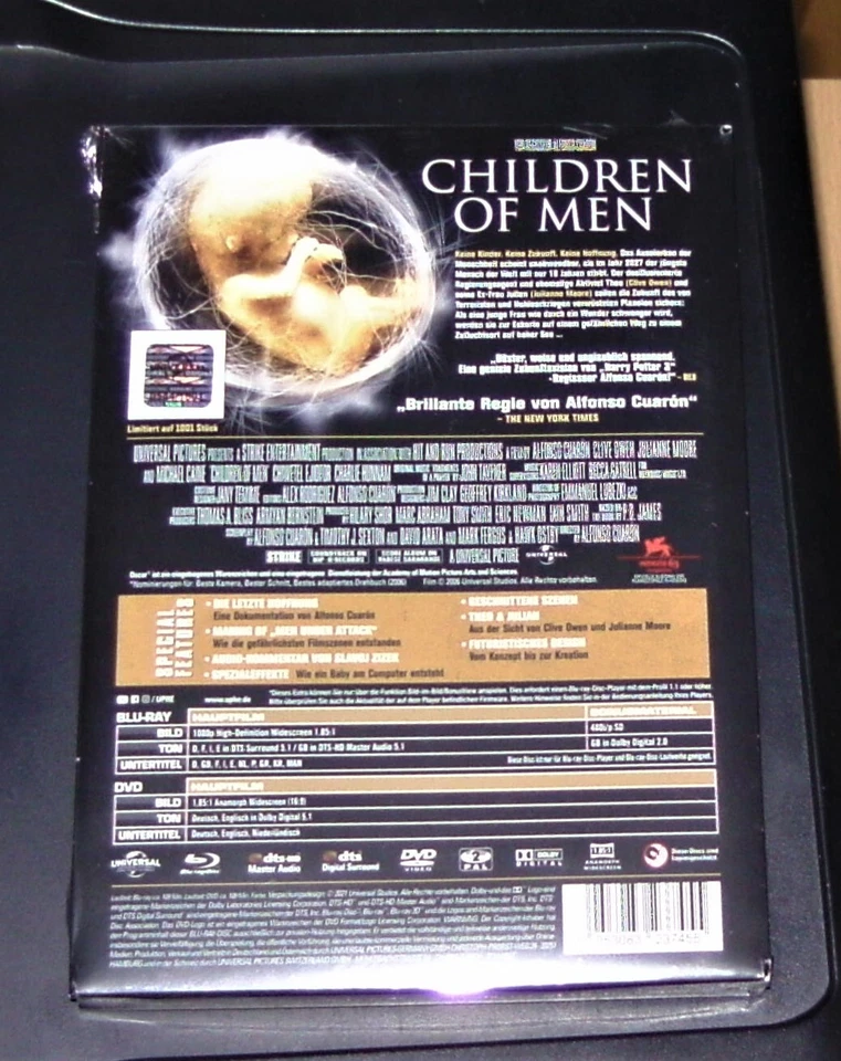 CHILDREN OF MEN LIMITIERTE NUMMERIERTES MEDIABOOK BLU RAY + DVD + BOOKLET NEU - Bild 2 von 4