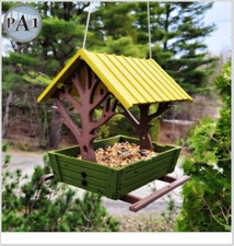 Handmade Hanging Bird Feeder with Tree Design   Outdoor Garden Decor for Birds