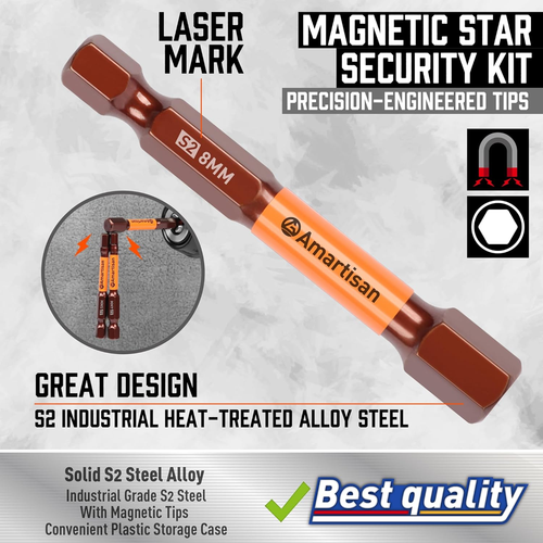20-Piece Hex Head Allen Wrench Drill Bit Set, Metric and SAE S2 Steel Hex Bits S - Picture 4 of 12