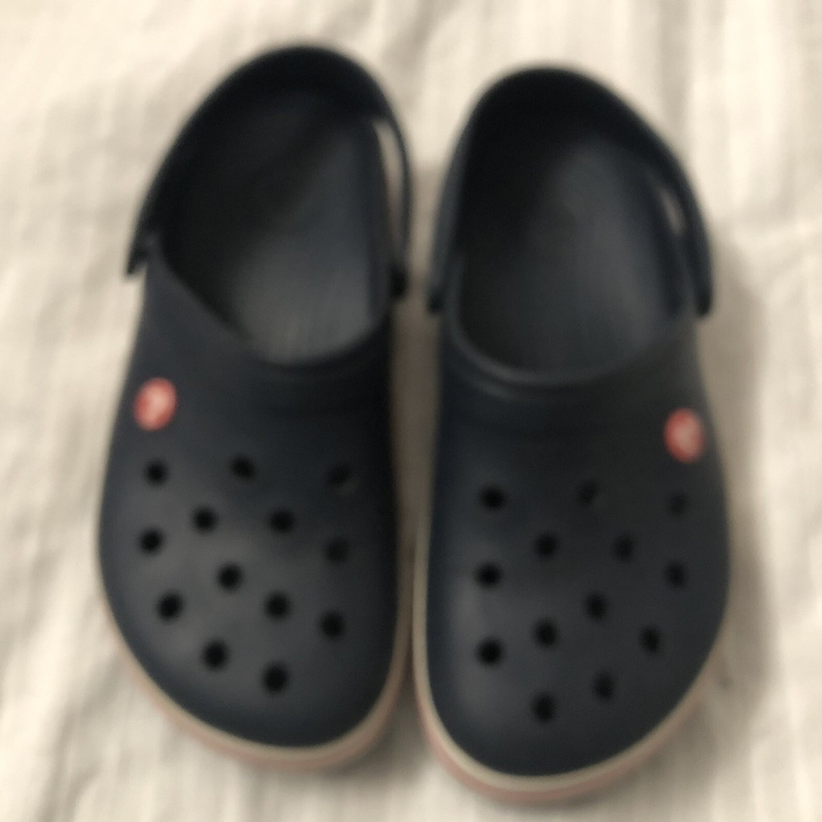 Crocs Navy Blue Red White Trim Crocband Clog Size M7 W9 | eBay