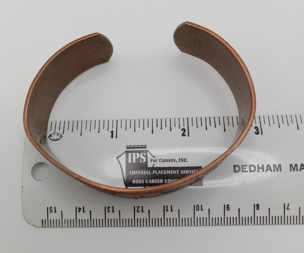 Vintage solid copper cuff, Native American Mohawk… - image 12