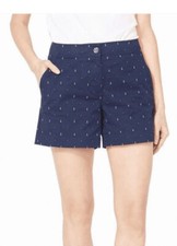 NWT NAUTICA Navy Seas Mid rise SHORTS Cotton Stretch Twill Size 12