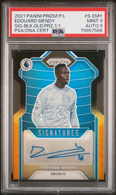Edouard Mendy 2021 Panini Prizm Premier League Black Gold Auto 1/1