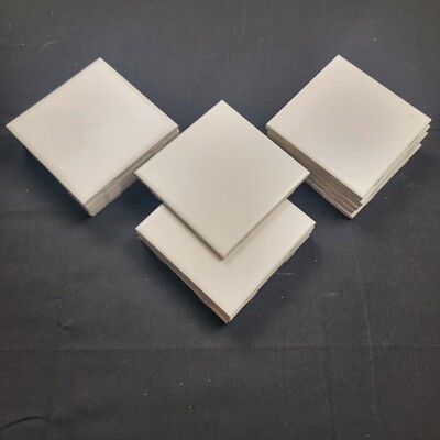 Ceramic Tile White Matte Smooth Antique (1960s) Daltile USA 4-1/4'' Square NEW!