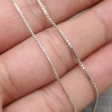 925 Sterling Silver Bulk Unfinished Box Chains 0.65mm 0.8mm 1mm 1.5mm 2mm