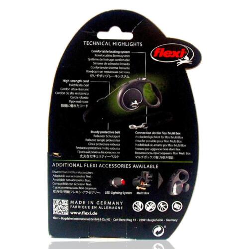 Flexi Classic16' Retractable Cord Dog Leash- For Small Pets- Up to 26 lbs. Black - Picture 4 of 8
