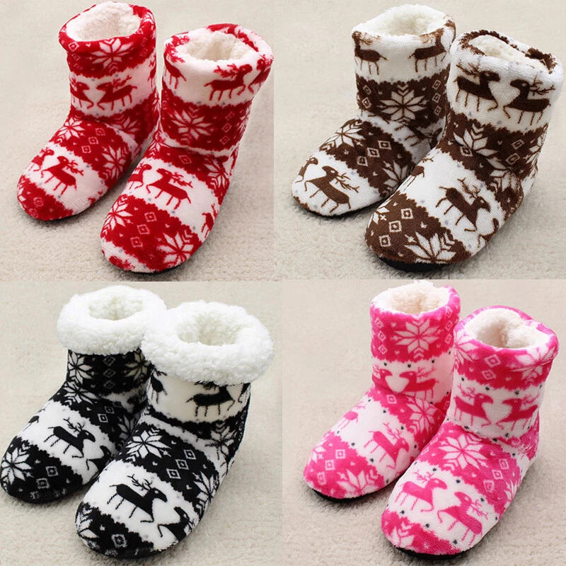 Indoor Slipper Boots Women s Christmas Pattern Thermal Slipper Short Boots