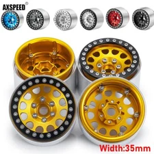 AXSPEED 4x 1.9" Aluminum Beadlock Wheel Rims 35mm For 1:10 RC Axial SCX10 TRX4