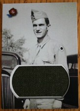2021 HISTORIC AUTOGRAPHS 1945: END OF WWII HUGH HEFNER UNIFORM RELIC CANARY 1/1