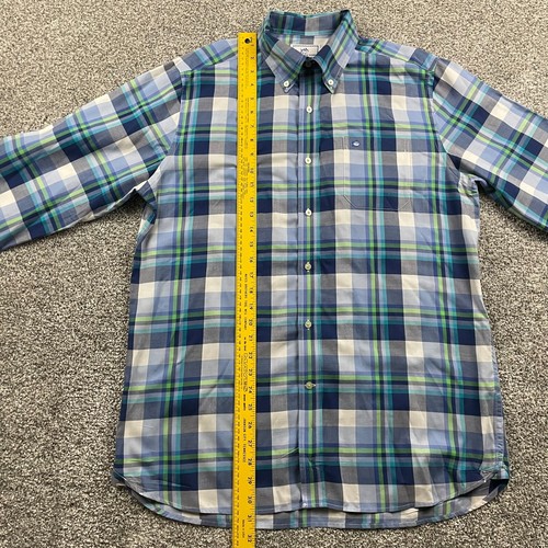 Southern Tide Shirt Men Medium Blue Green Plaid Button Down Long Sleeve Classic - Picture 8 of 13