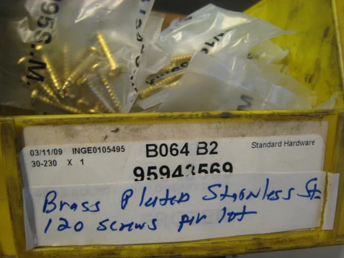Brass Plated Stainless Steel Philips Hd Screws # 6 sz 5/8 in Lot of 240 screws