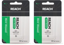 REACH Waxed Dental Floss, Mint, Plaque Remover for Teeth, Shred Resistant, Floss