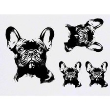 4 x 'French bulldog' Temporary Tattoos / Transfers TO00062812 