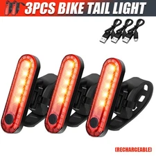 LED USB Rechargeable Bike Tail Light Bicycle Safety Cycling Warning Rear Lamp