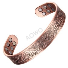 99.99 Pure Copper Bracelet 18X Enhanced Strength Magnetic Magnets 3500 Gauss
