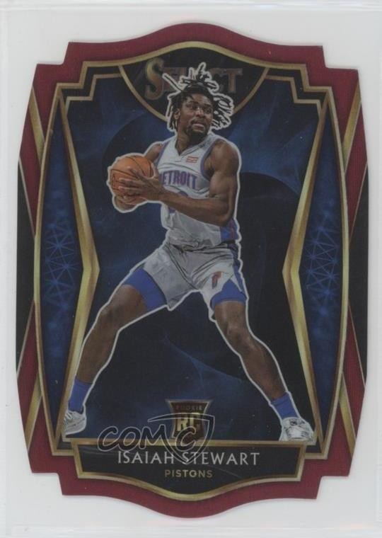 2020-21 Select Premier Level Maroon Prizm Die-Cut Isaiah Stewart Rookie RC 05cr