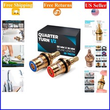 2-Piece Brass Bathroom Faucet Cartridge Replacement Kit, 1/2" Thread, Ceramic...