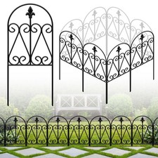 24.5in H x 10.8ft L Decorative Garden Fence, 10 Pack Heavy Duty No Dig Fen...