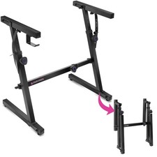 Piano Keyboard Stand Foldable - 54 61 88 Key Z-Style Sturdy, Adjustable  Pro...