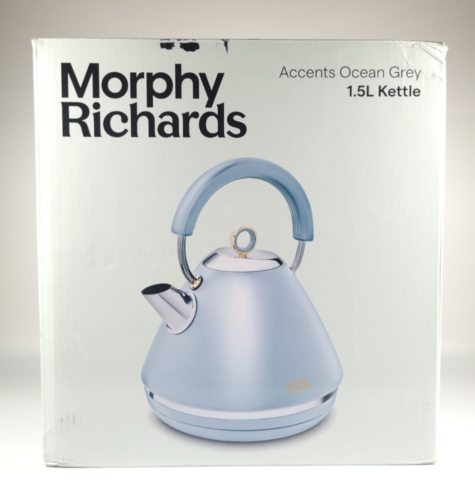 Morphy Richards Accents 102046 Pyramid Kettle 1.5L 3kW Rapid Boil Ocean Grey