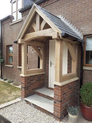 Romney Eiche Veranda | gebogene Unterseite zum Balken | Queen Truss | traditionelle Tischlerei
