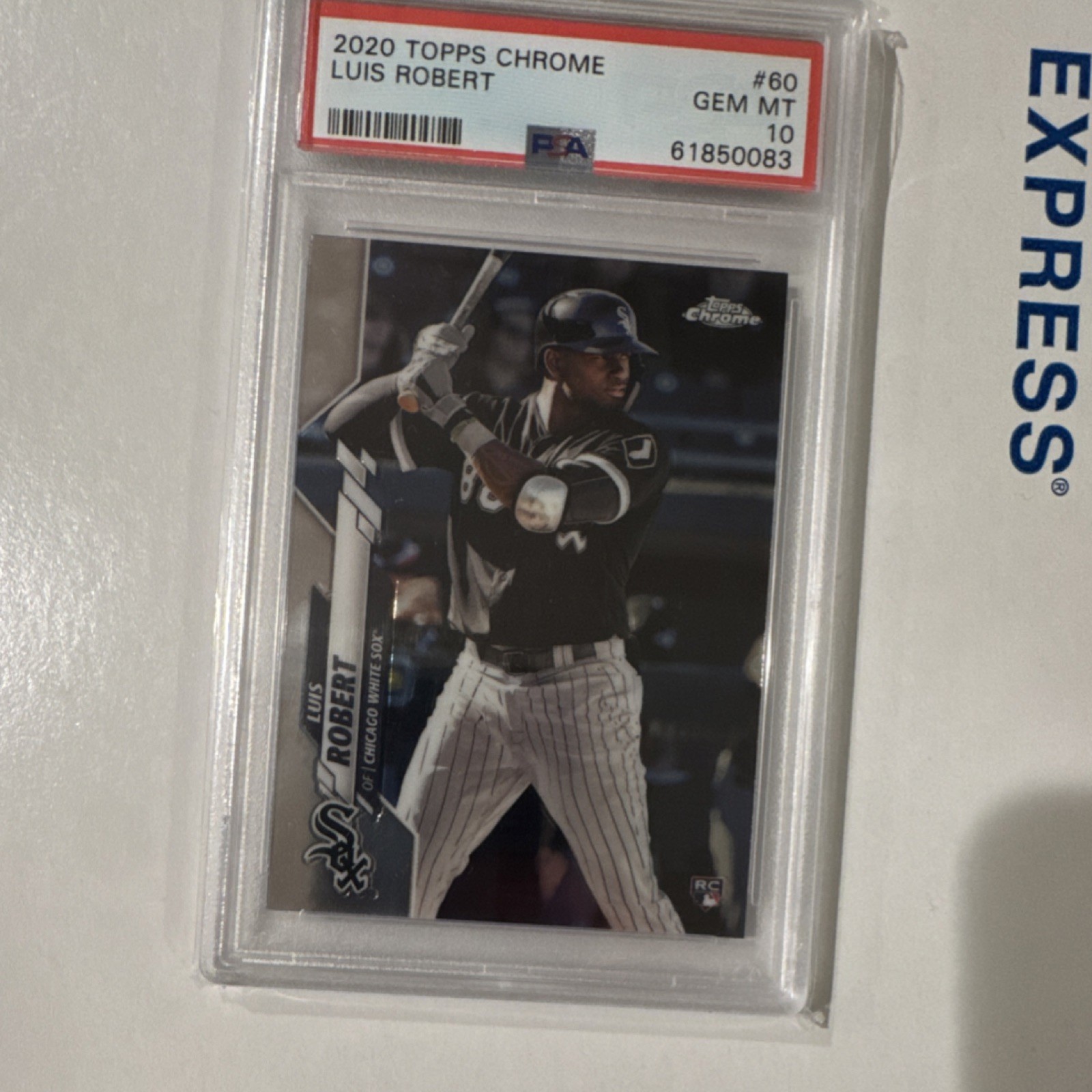 2020 Topps Chrome Luis Robert #60 Batting Rookie PSA 10 Chicago White Sox Card