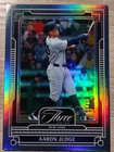 2025 Panini Three and Two Aaron Judge #51 Blue Refractor /15