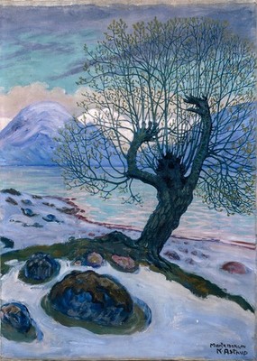 Nikolai Astrup : March Morning, Spring Night and Willow : Archival Art Print