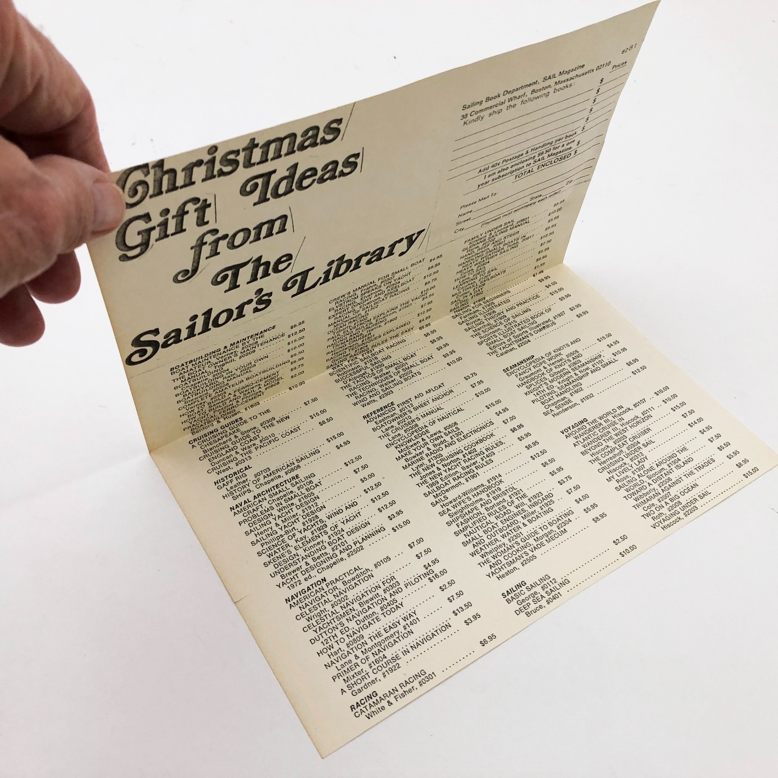 Library Sign Retro Sail Magazine Christmas Gift Ideas from The Sailers library Order Form ...