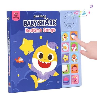 Baby Shark Bedtime Songs 10 Button Sound Book, Children's Sound Books, Inter...