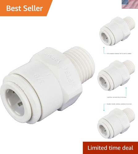 3/8 Inch OD x 1/4 Inch NPT Male Connector - Push-to-Connect Plumbing Fitting