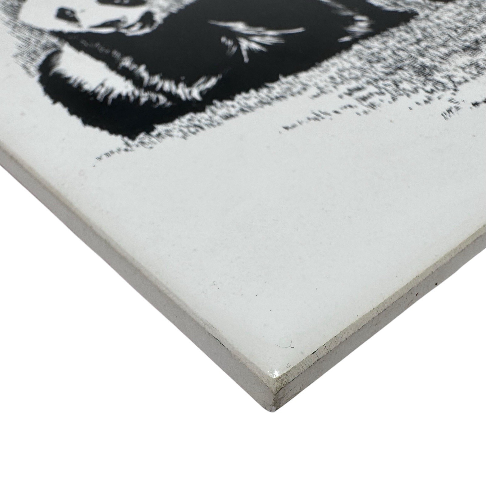 Vintage Panda Theme Ceramic Tile Trivet W/ Cork Backing 6x6 Screen Craft